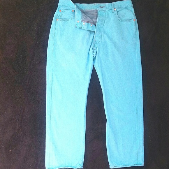 Levi Strauss and Co 501xx W36 L30 Teal Denim Jeans - Picture 1 of 3